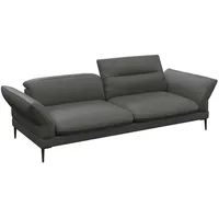 FLEXLUX 3-Sitzer Salino, Funktionssofa, Relaxsofa, Sofa mit Arm- und Kopfteil-Verstellungen, Kaltschaum & Stahl-Wellen grau