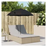 vidaXL Doppel-Sonnenliege mit Kissen & Sonnenschirm Beige Poly Rattan