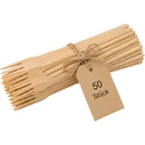 50 Stück im Set, Fondue-Gabel Buchenholz 24 cm