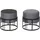 [en.casa] Hocker, Multifunktionaler stapelbarer Sitzhocker Tas 2er Set rund Dunkelgrau