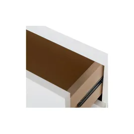 Forte Schreibtisch mit Schubladen und 1 Tür, Holzwerkstoff, Weiß matt, 145 x 60 x 76.3 cm