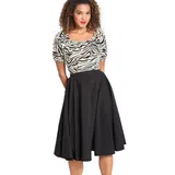 Hell Bunny Abi 50s Skirt Frauen Mittellanger Rock schwarz XL 70% Baumwolle, 30% Polyester Basics - XL