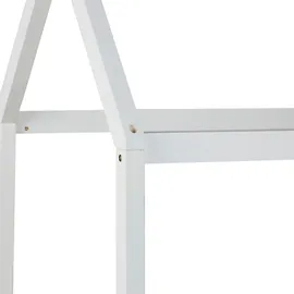 Homestyle4u Hausbett 90 x 200 cm Kiefer lackiert weiß