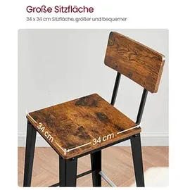 VASAGLE Barhocker LBC078B01 braun, 2 St.