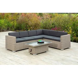 LOUNGEGARNITUR Bellante Braun/Dunkelgrau