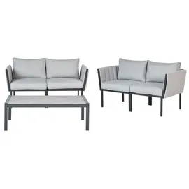 Beliani Lounge Set 5-Sitzer schwarz hellgrau
