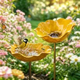 Vogeltränke,Blumen Gartenstecker Bienentränke Metall Bienen Vogeltränke insektentränke Garten Blumenform Fütterungsschale Outdoor Vogelfutterstation Garten Hof Terrasse