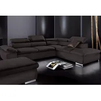 sit&more Ecksofa Alcudia L-Form, wahlweise mit Bettfunktion, inklusive Arm- und Kopfteilverstellung, schwarz