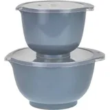 Rosti Rührschüssel Set 2tlg. mit Deckel "Margrethe" grau blau (dusty blue) 1,5+3,0L