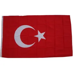 Flagge Türkei 90 x 150 cm Fahne mit 2 Ösen 100g/m2 Stoffgewicht Hissflagge für Mast
