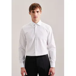Businesshemd SEIDENSTICKER "Slim", Herren, Gr. S (37), normale Ärmellängen, weiß, 100% Baumwolle, unifarben, slim fit, Langarm Umschlagmanschette, Hemden, Slim Langarm Kentkragen Uni