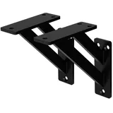 ML-Design 2 Stück Regalhalterung 120x120 mm Schwarz Aluminium Regalwinkel
