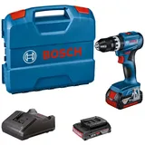 Bosch Professional GSB 18V-45 Akku-Schlagbohrschrauber inkl. 2 Akku 2.0Ah GAL 18V-20 in L-Case