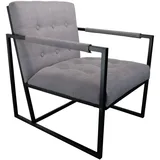 Svita Cocktailsessel Jones gepolstert 53 x 73 x 69 cm Hellgrau mit Kissen