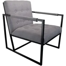 Svita Cocktailsessel Jones gepolstert 53 x 73 x 69 cm Hellgrau mit Kissen