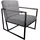 Svita Cocktailsessel Jones gepolstert 53 x 73 x 69 cm Hellgrau mit Kissen