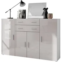 Vladon Highboard, Sand, 166.5x106.5x35 cm, Wohnzimmer, Kommoden & Sideboards,