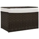 vidaXL Wäschekorb mit Deckel Dunkelbraun 55,5x35x34 cm Poly Rattan