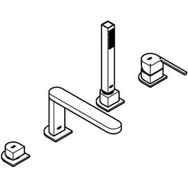 Grohe Plus 4-Loch Einhand-Wannenkombination Hard Graphite gebürstet