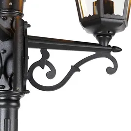 QAZQA Außenlaterne 220 cm Aluminium 3-flammig E27 IP44 schwarz
