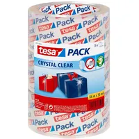 Tesa Packband Crystal Clear, kristall-klar, 3 Rollen, 66m x