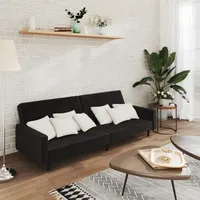 CLORIS Schlafsofa 2-Sitzer Schwarz Samt - Ecksofas LL0000257585 - Schwarz
