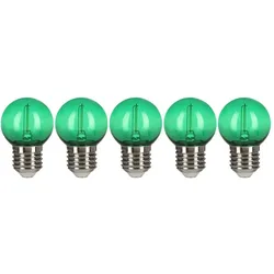 Bailey 5x Tropfenlampe Grün | LED-Filament 0,6W | E27 Kunststoff