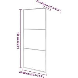 vidaXL Begehbare Duschwand mit voll mattiertem ESG-Glas 80x195 cm