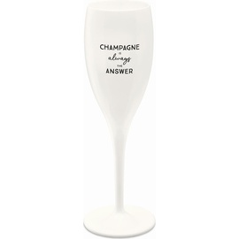 Koziol Sektglas 100 ml mit Druck Cheers No. 1 Champagne Is The Answer,