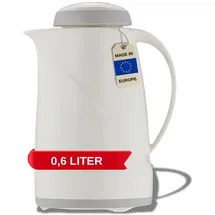 Helios Wave S+ Isolierkanne-6h Hält Getränke heiß & kalt Spülmaschinenfest – Bruchsicher – Robustes Design, Kunststoff, Weiß, 0,6L