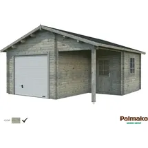 Palmako Einzelgarage Roger 5,10 x 5,50 m grau tauchimprägniert