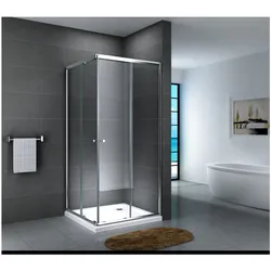 Fa-Bausysteme Glasdusche Werra Gestreift 100 x 100 cm ohne Wanne