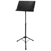 Pronomic OS-01C Orchesterpult (geschlossene Notenauflage, mit Notenklemmen, platzsparend, stufenlos, Prismenverbinder) Schwarz