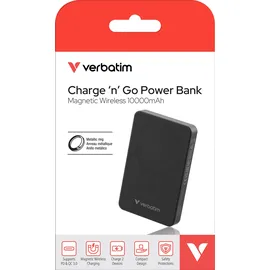 Verbatim Charge 'n' Go Essentials 10000 mAh Kabelloses Aufladen Schwarz