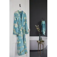 Beddinghouse x Van Gogh Museum Bademantel Blossom Bathrobe_Blue_UV_UV_M 1 Bademantel M, Gürtel, Bademantel Damen und Herren Morgenmantel Frottee blau