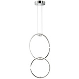 WOFI Pendellampe LED Hängeleuchte Esstischlampe Deckenlampe Wohnzimmer, Ring Design chrom, 17W 1650lm 4000K, LxBxH 45x21x230 cm Wofi 6989.02.01.0500