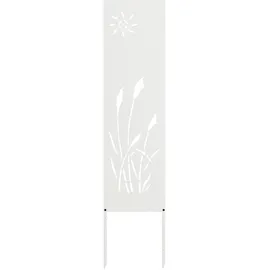 vidaXL Sichtschutz-Leinwand 32 x 140 cm Weiß Kaltgewalzter Stahl
