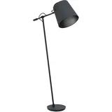 EGLO Stehlampe Granadillos, Textil Lampe Wohnzimmer, minimalistische Leselampe, Standleuchte aus Stoff und Metall in schwarz, Stehleuchte mit Schalter, E27 Fassung