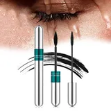 Wimperntusche, 3PCS Wimpernserum,2 In 1 Wasserdicht Mascara,Schwarze Wimperntusche für Extrem Lange Wimpern (#C)