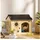 PawHut Hundehütte mit Lüftungsöffnungen 69 x 50 x 58,5 cm MDF Eiche Schwarz