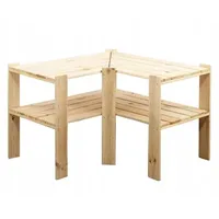 Proregal Eckregal Woodland HxBxT 64 x 80 x 50 cm Fachlast 120 kg 3 Fachboden Kiefernholz Natur