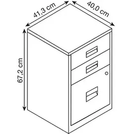 BISLEY Home PFA Standcontainer 41,3 x 40,0 x 67,2 cm silber