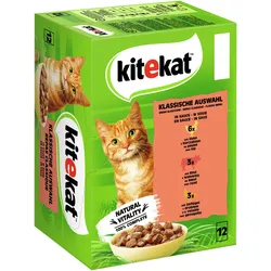 KITEKAT klassisische Auswahl Sauce  Multipack 12 x 85 Gramm Katzennassfutter