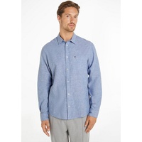 Tommy Jeans Herren TJM REG LINEN BLEND Shirt DM0DM18962 Freizeithemden, Blau, M