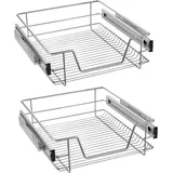 TWOLIIN 2x Küchenschublade Teleskopschublade 50cm - Küchenschrank Schrankauszug Schlafzimmerschränke für 47cm(Innenbreite)/50cm(Außenbre...