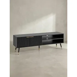 KADIMA DESIGN Lowboard 150x51x39 cm Schwarz/Eiche Foliert