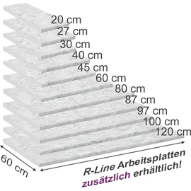 Vicco Küchenarbeitsplatte R-Line, Marmor Weiß 60 cm