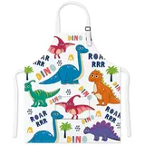 Winsation Dinosaurier-Kinderschürze mit Tasche, verstellbare Kleinkind-Schürze zum Kochen, Backen, Malen, Gartenarbeit, für Kinder im Alter von 2–5 Jahren, Dinosaurier, 2-5Y - 2-5Y