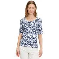 Betty Barclay Damen Basic Shirt mit Rippenstruktur Weiß/Dunkelblau,46 -