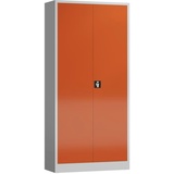 ClassiX Stahlschrank X-530344 feuerrot, lichtgrau 92,0 x 42,0 x 194,5 cm, aufgebaut